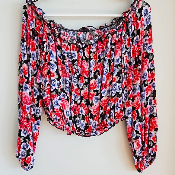 Dynamite Floral Off Shoulder Blouse, Size S - Picture 6 of 10
